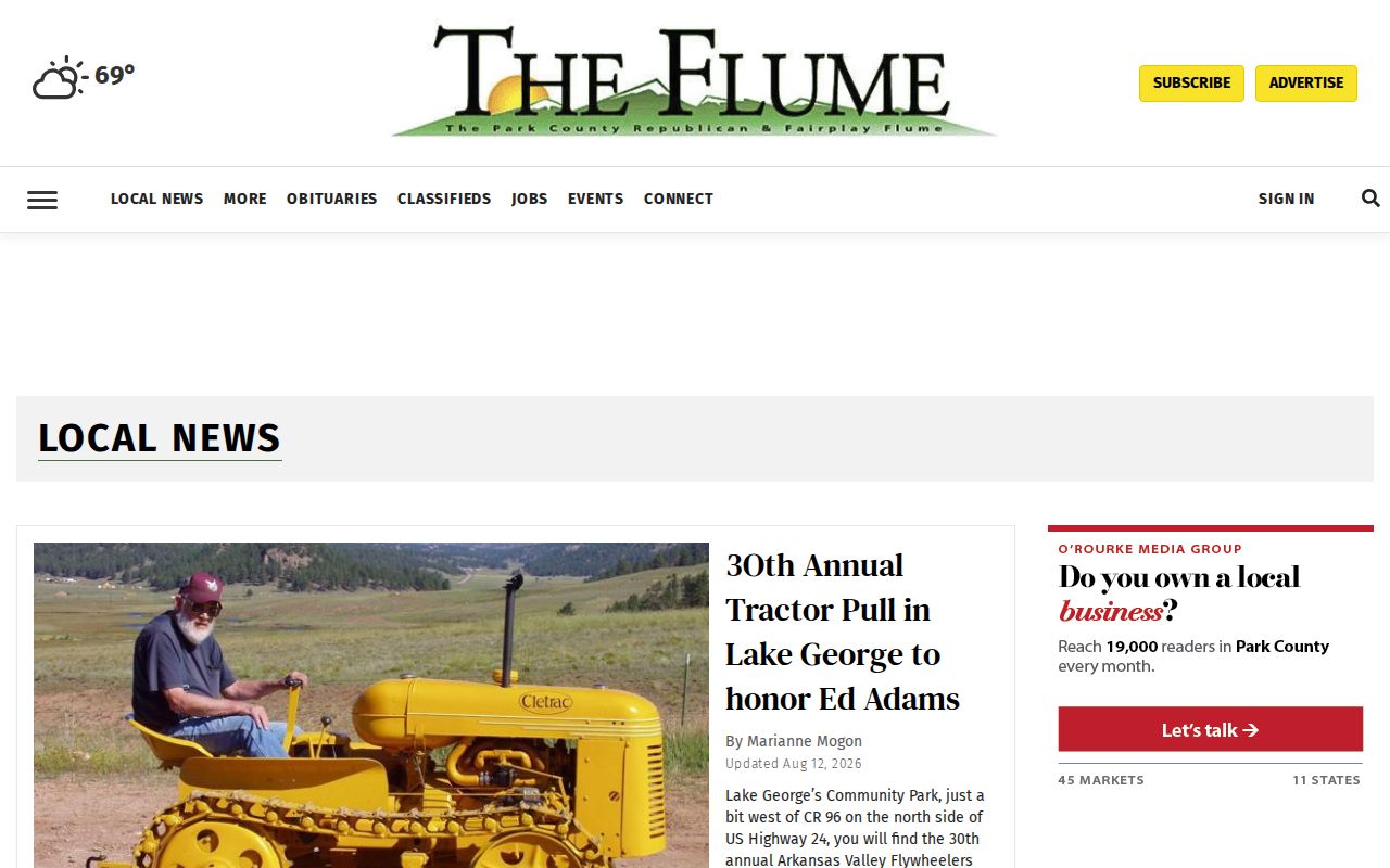 The Flume Park County local crime news section